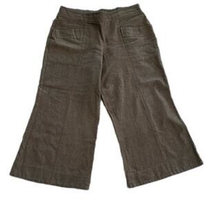 Ivy Jane Linen Pants L Brown Slouch Pocket Wide Leg Cinnamon